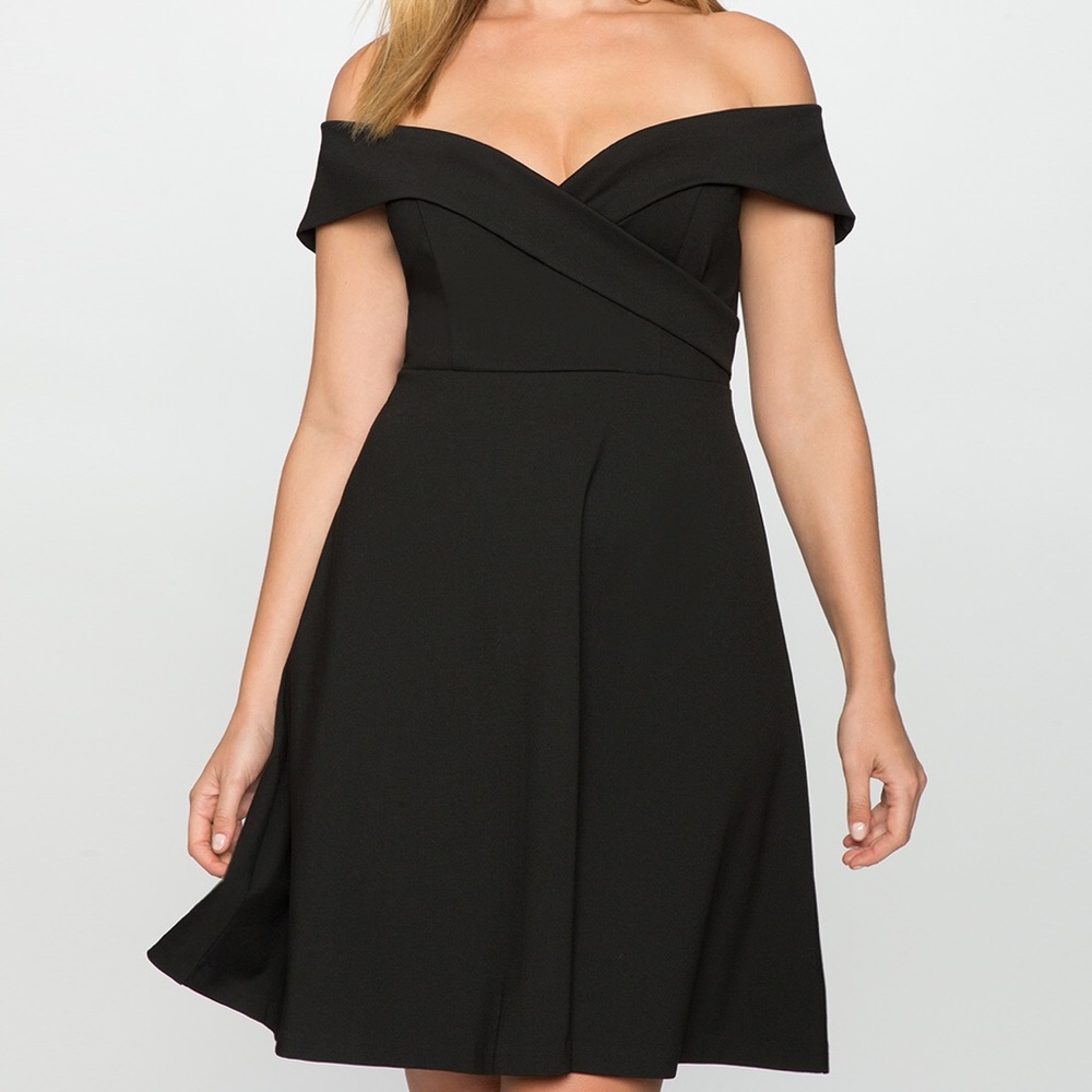 Eloquii Off the Shoulder Wrap Waist Dress